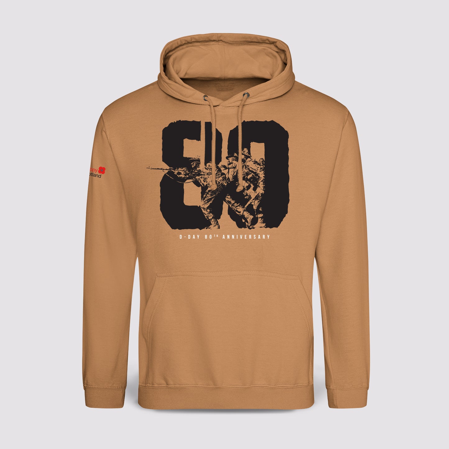 D-Day 80th Anniversary Hoodie | Caramel Latte | Poppyscotland