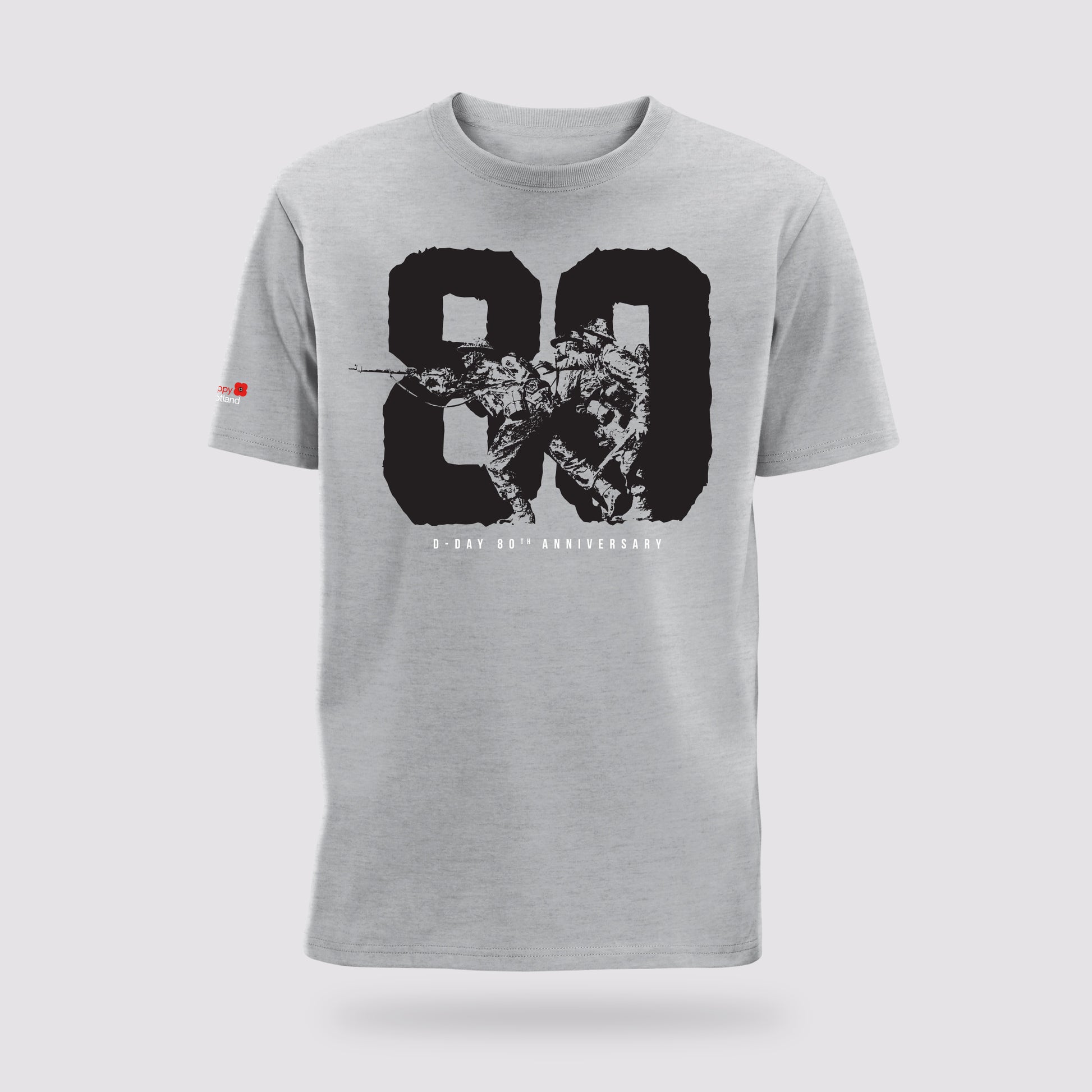 D-Day 80th Anniversary T-Shirt | Heather Grey | Poppyscotland