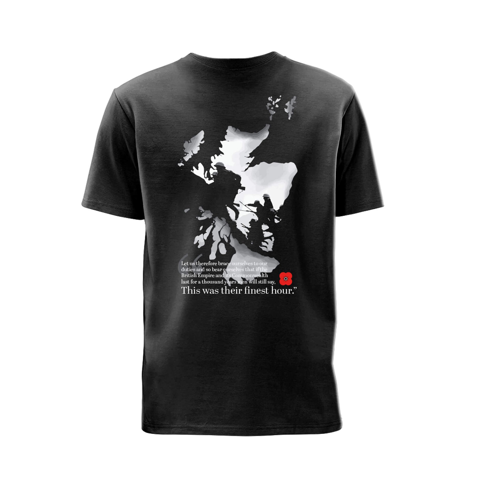 Finest Hour T-Shirt - Black - Back - Poppyscotland