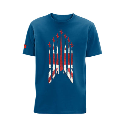 Flypast Flag T-Shirt - Union Jack - Mountain Blue - Poppyscotland