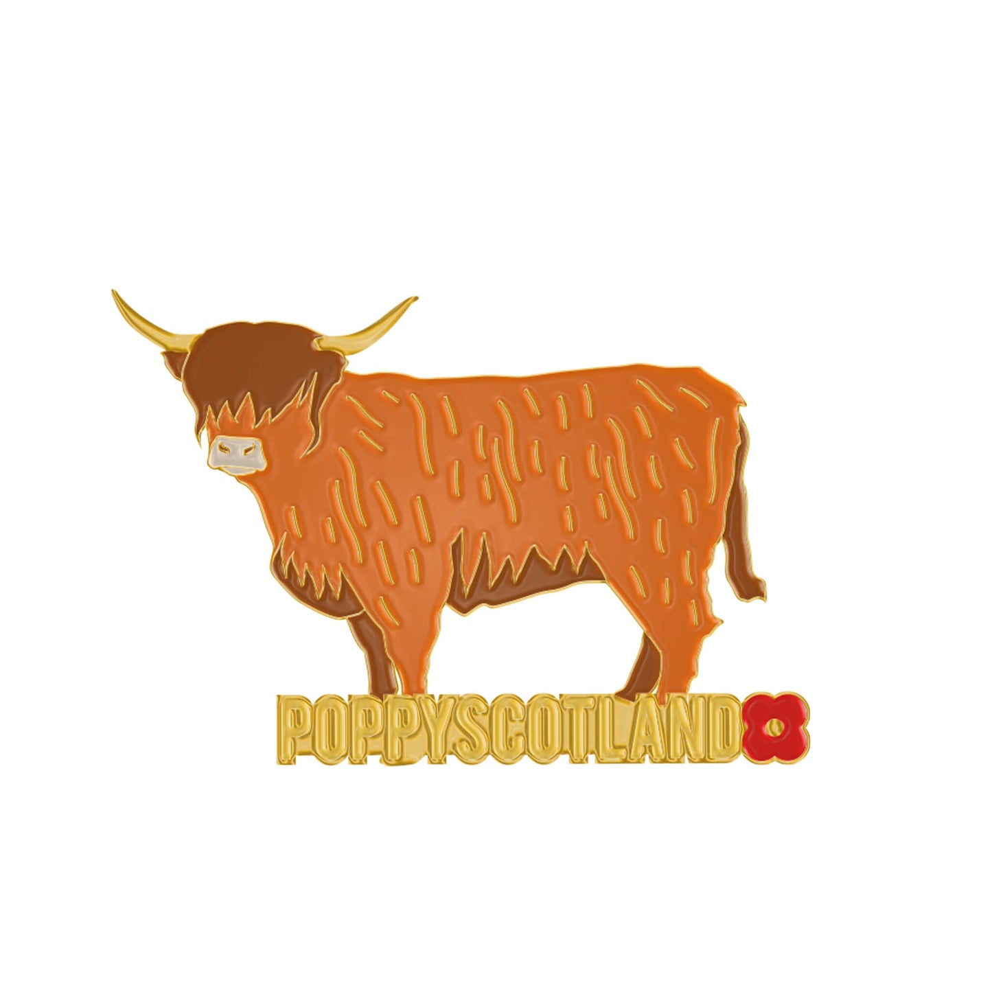 Highland Coo Badge 24D - Poppyscotland