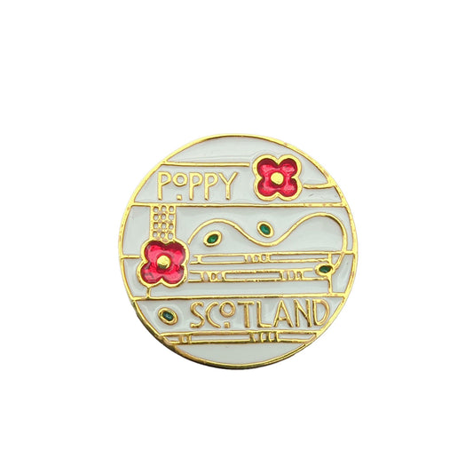 Mackintosh Style Poppy Brooch - Gold - Poppyscotland