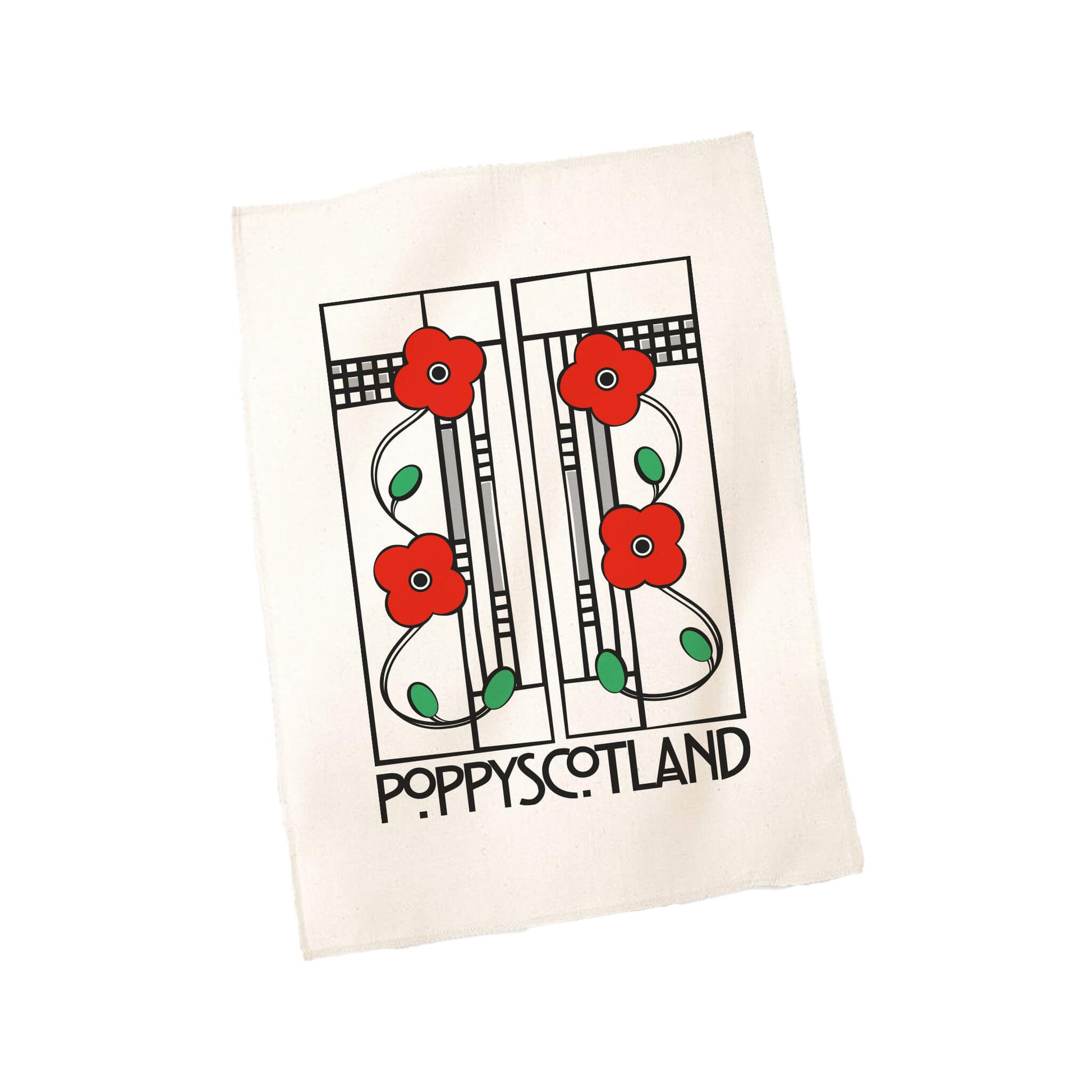 Mackintosh Tea Towel - White - Poppyscotland