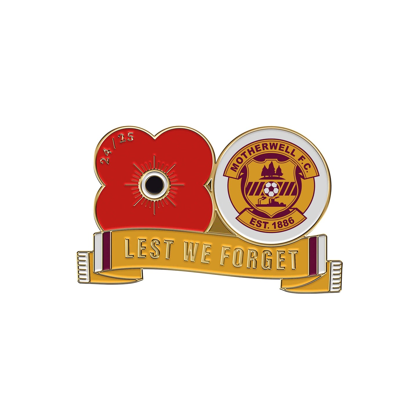 2024 Motherwell F.C. Pin Badge F24C - Poppyscotland