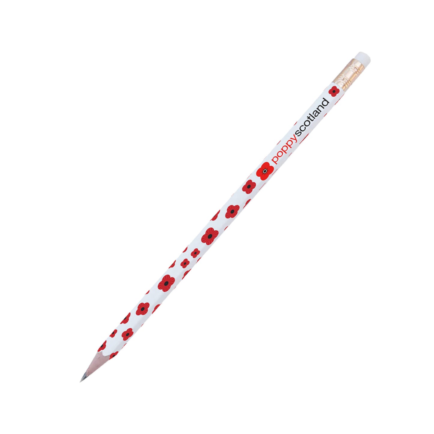 Poppy Cascade Pencil - White - Poppyscotland