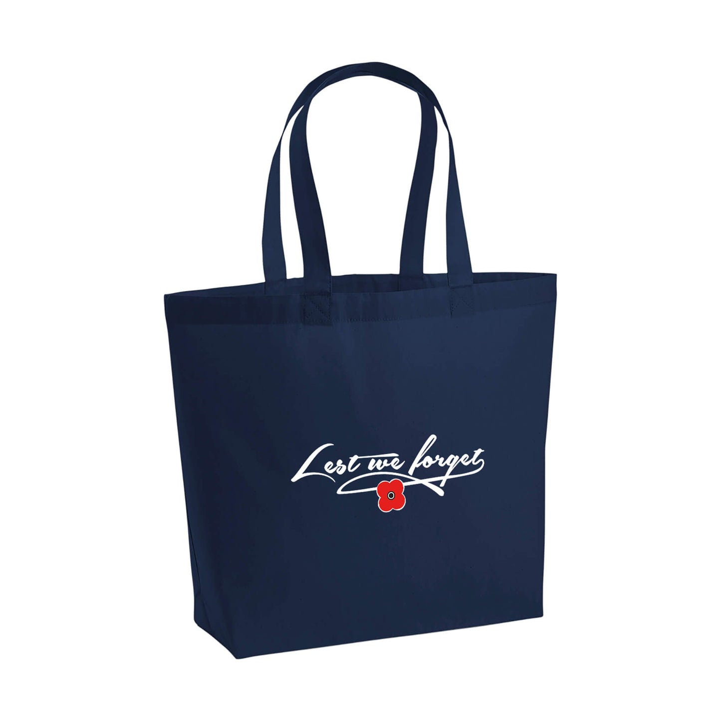 Premium Cotton Maxi Tote Shopping Bag - Navy - Poppyscotland