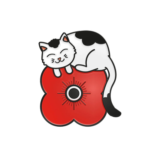 Sleeping Cat Pin Badge 24B - Poppyscotland