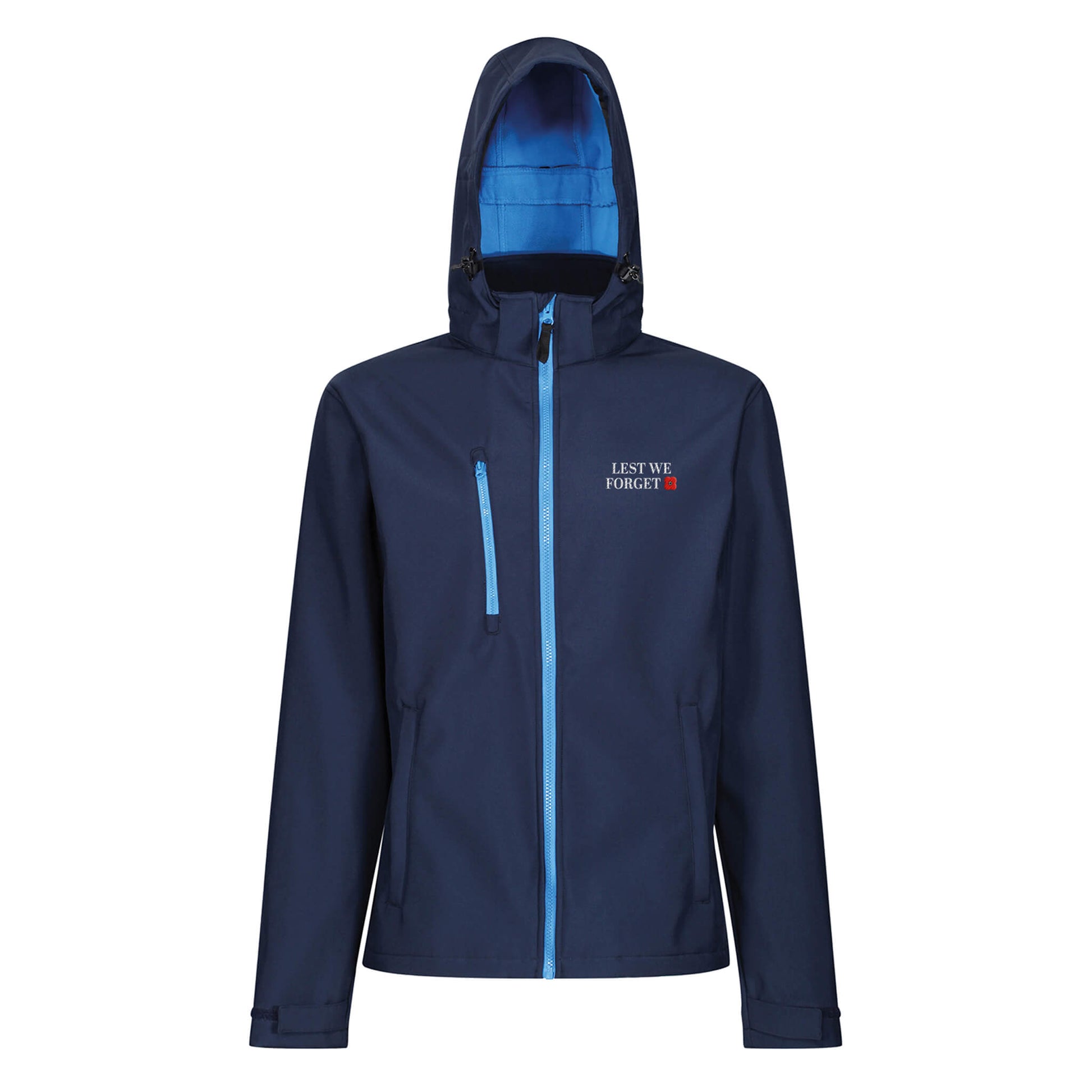 Waterproof Hooded Softshell Jacket - Navy -Poppyscotland