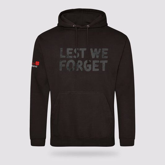 Lest We Forget Hoodie | Black | Poppyscotland