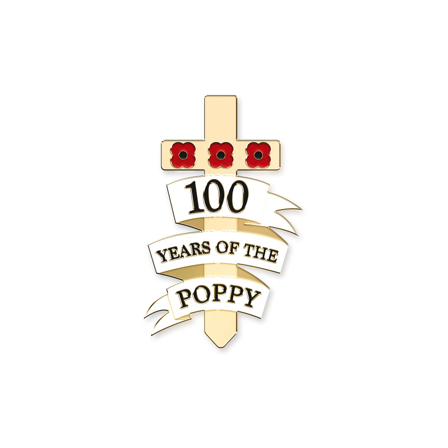 100 Years Of The Poppy Cross Pin Badge 21E