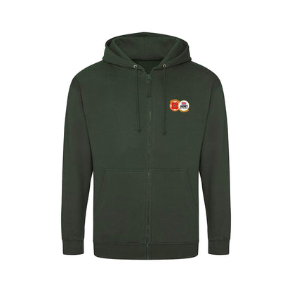 Army Zipped Hoodie | Forest Green | Front | Poppyscotland