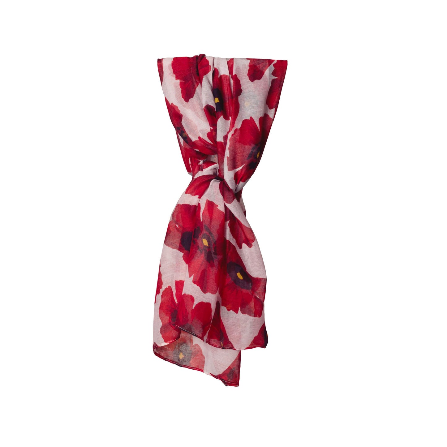 Big Poppy Print Scarf | White | Poppyscotland