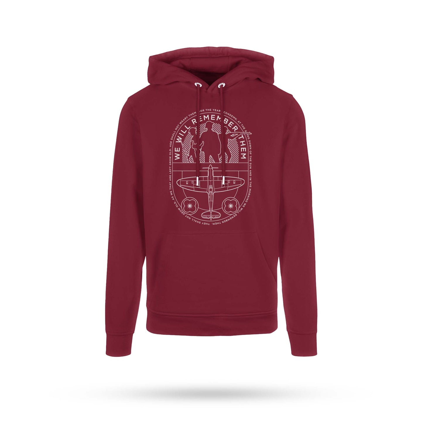 Burgundy We Will Remember Them Blueprint Hoodie