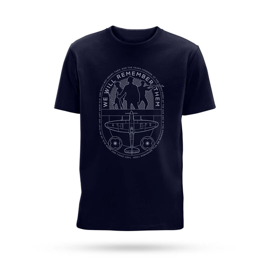 Poppy Scotland We Will Remember Them Blueprint Navy T-Shirt