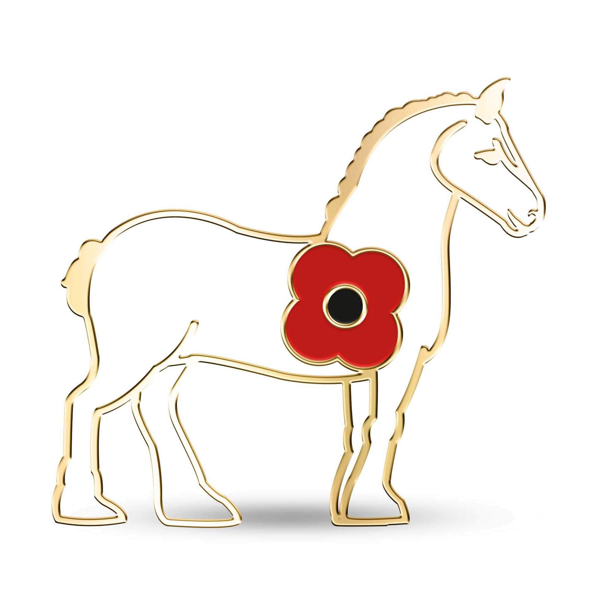 Horse Pin Badge with Poppy - Poppyscotland