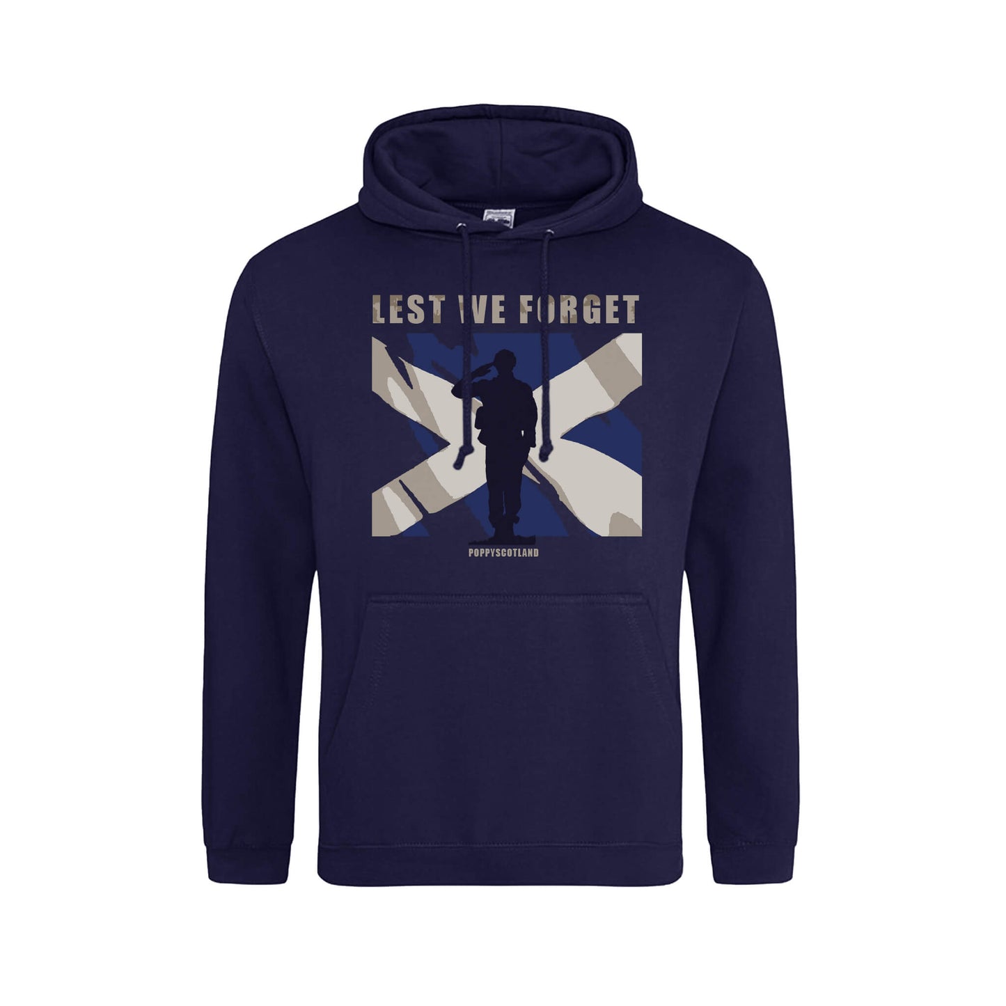 Saltire Lest We Forget Hoodie | Navy | Poppyscotland