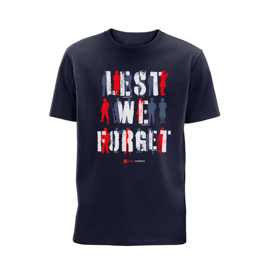 Poppyscotland Navy Cotton Lest We Forget T-Shirt