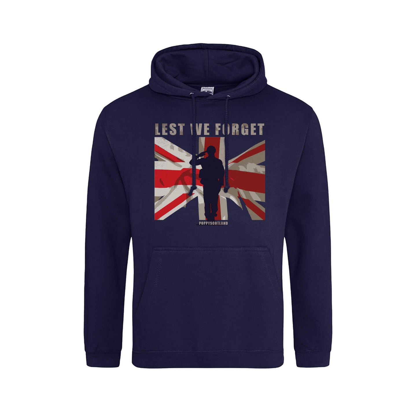 Union Jack Lest We Forget Hoodie | Navy | Poppyscotland