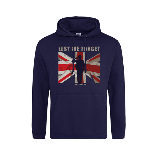 Union Jack Lest We Forget Hoodie | Navy | Poppyscotland