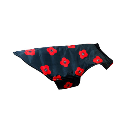 Poppies Dog Coat | Black | Side | Poppyscotland