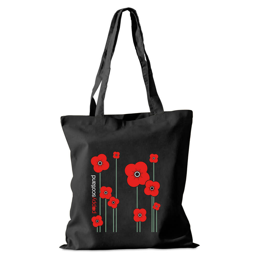 poppyscotland black cotton shopper