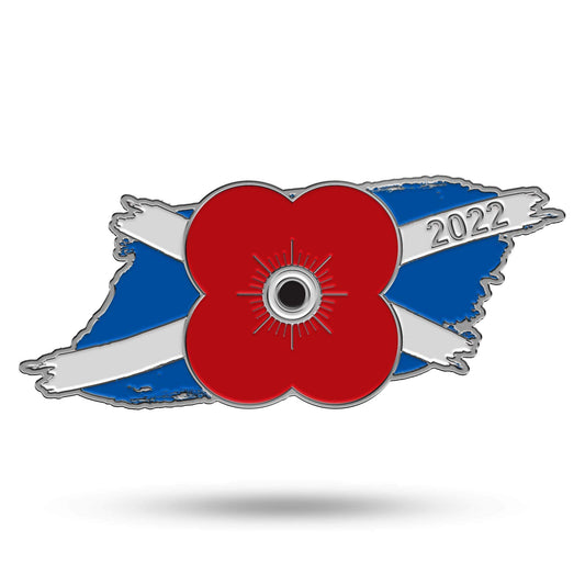 Poppy Saltire Flag Pin Badge - Poppyscotland