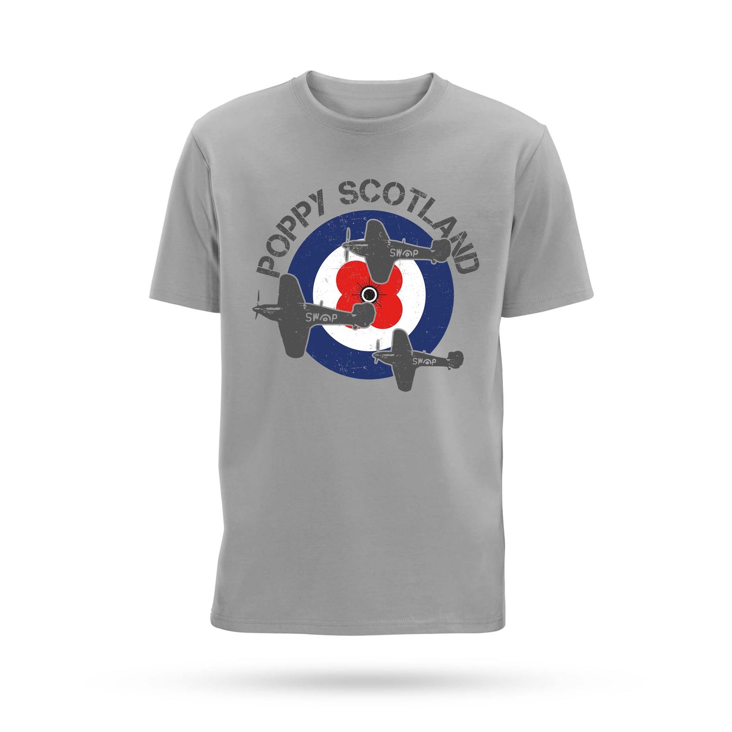 Grey Poppyscotland Spitfire Flyby T-Shirt