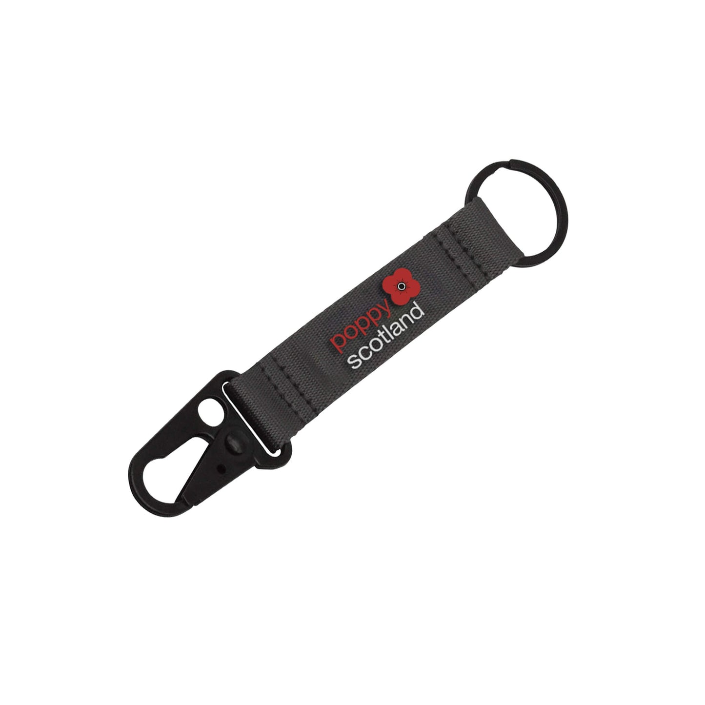 Webbing Keyring | Black | Poppyscotland